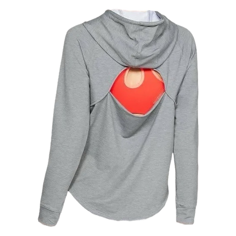 Under Armour Featherweight Fleece Women Size‎ Small Oversize Hoodie Gray - Picture 3 of 6